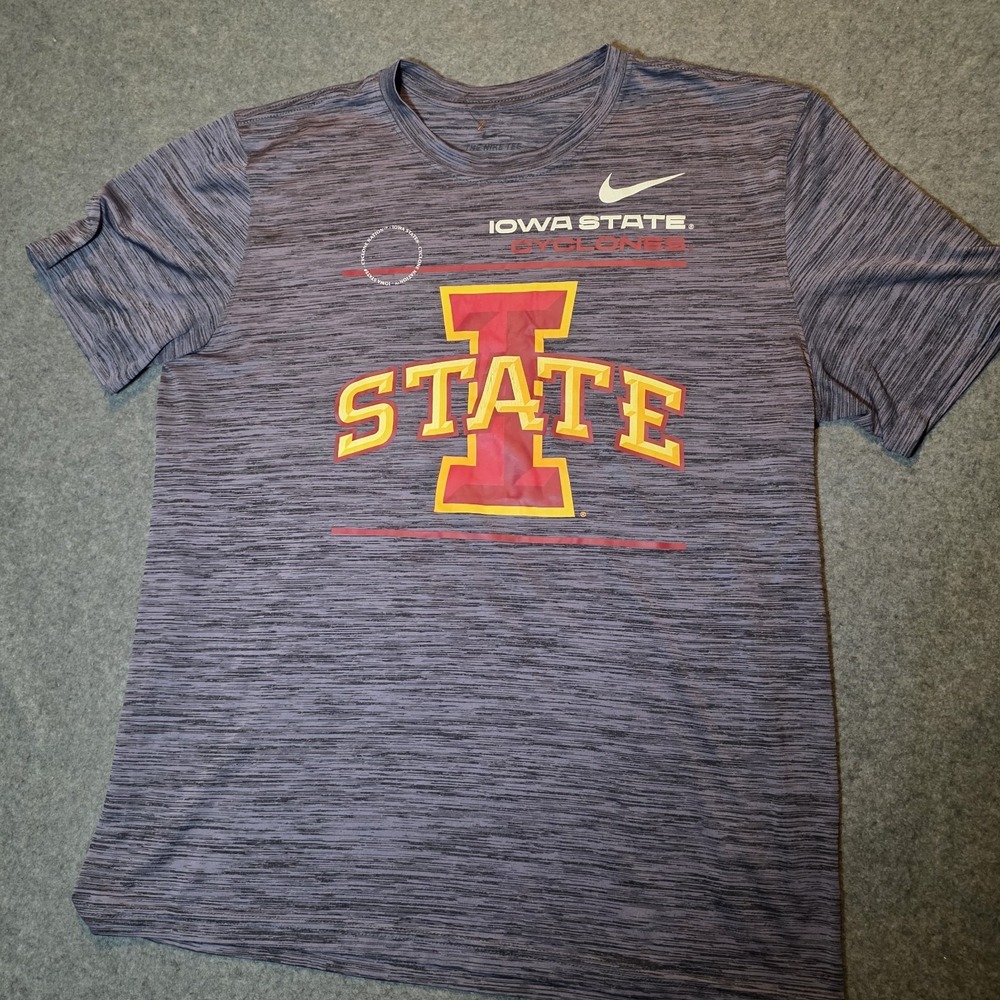 Nike Iowa State Cyclones "STATE" Gray Short Sleeve T-Shirt Shirt 210